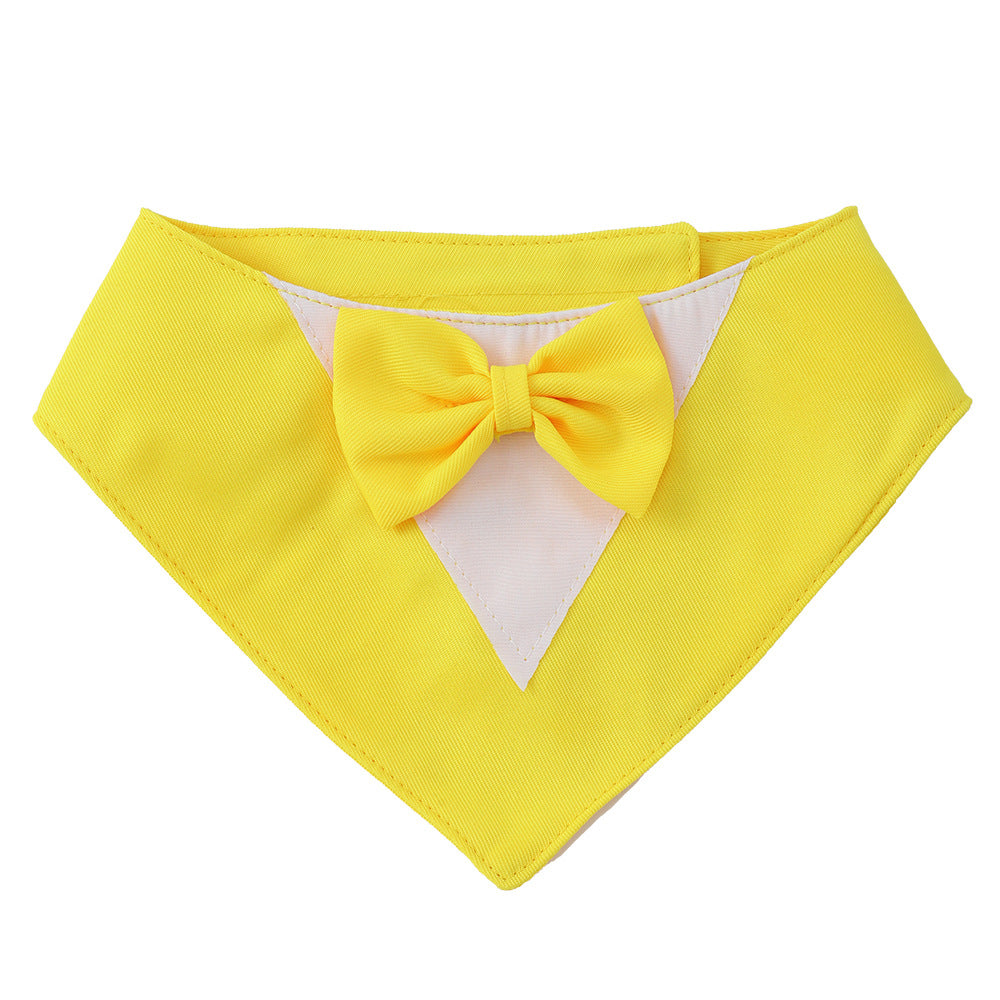 Formal Dog Bandana with Bow Tie – Tuxedo Style for Weddings, Parties & Special Moments