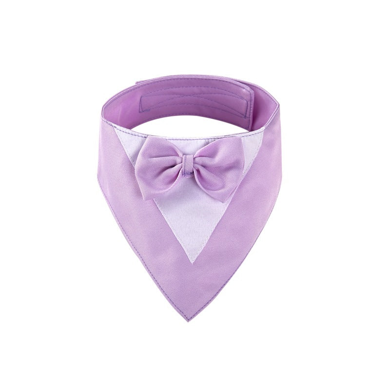 Formal Dog Bandana with Bow Tie – Tuxedo Style for Weddings, Parties & Special Moments