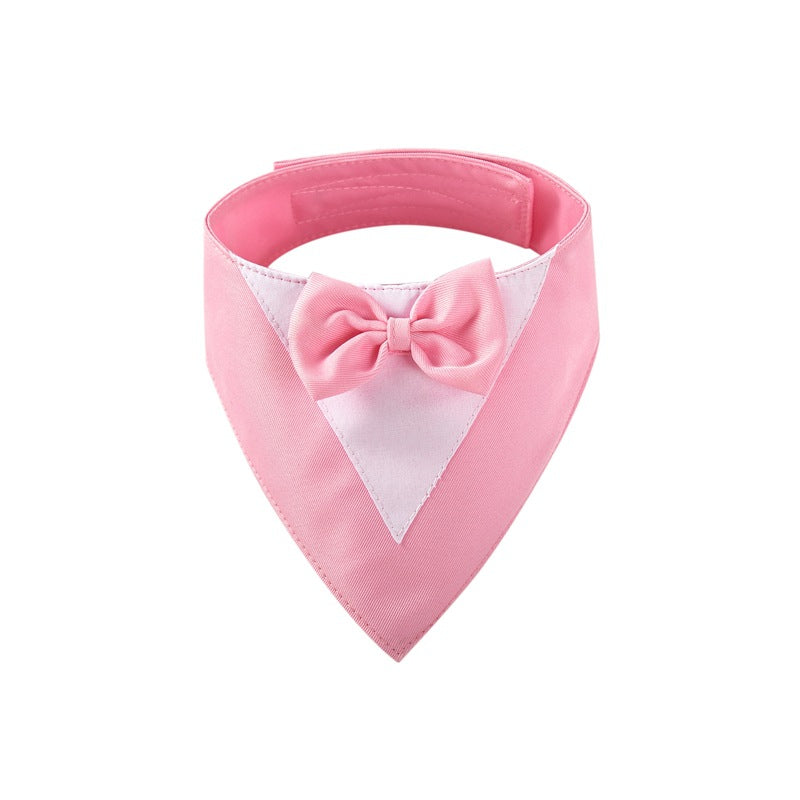 Formal Dog Bandana with Bow Tie – Tuxedo Style for Weddings, Parties & Special Moments