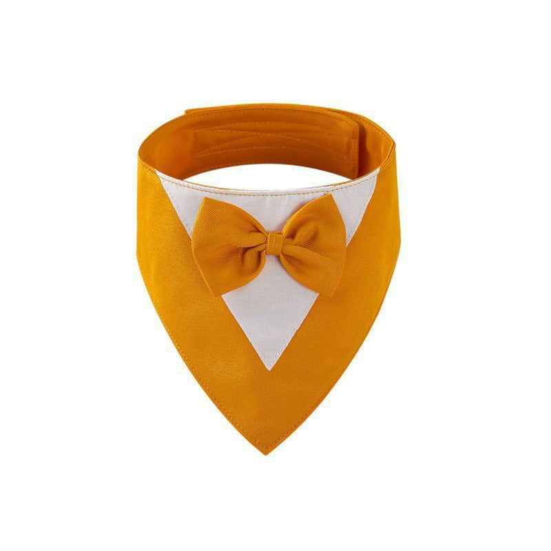 Formal Dog Bandana with Bow Tie – Tuxedo Style for Weddings, Parties & Special Moments