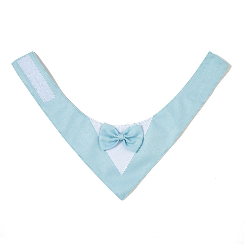 Formal Dog Bandana with Bow Tie – Tuxedo Style for Weddings, Parties & Special Moments